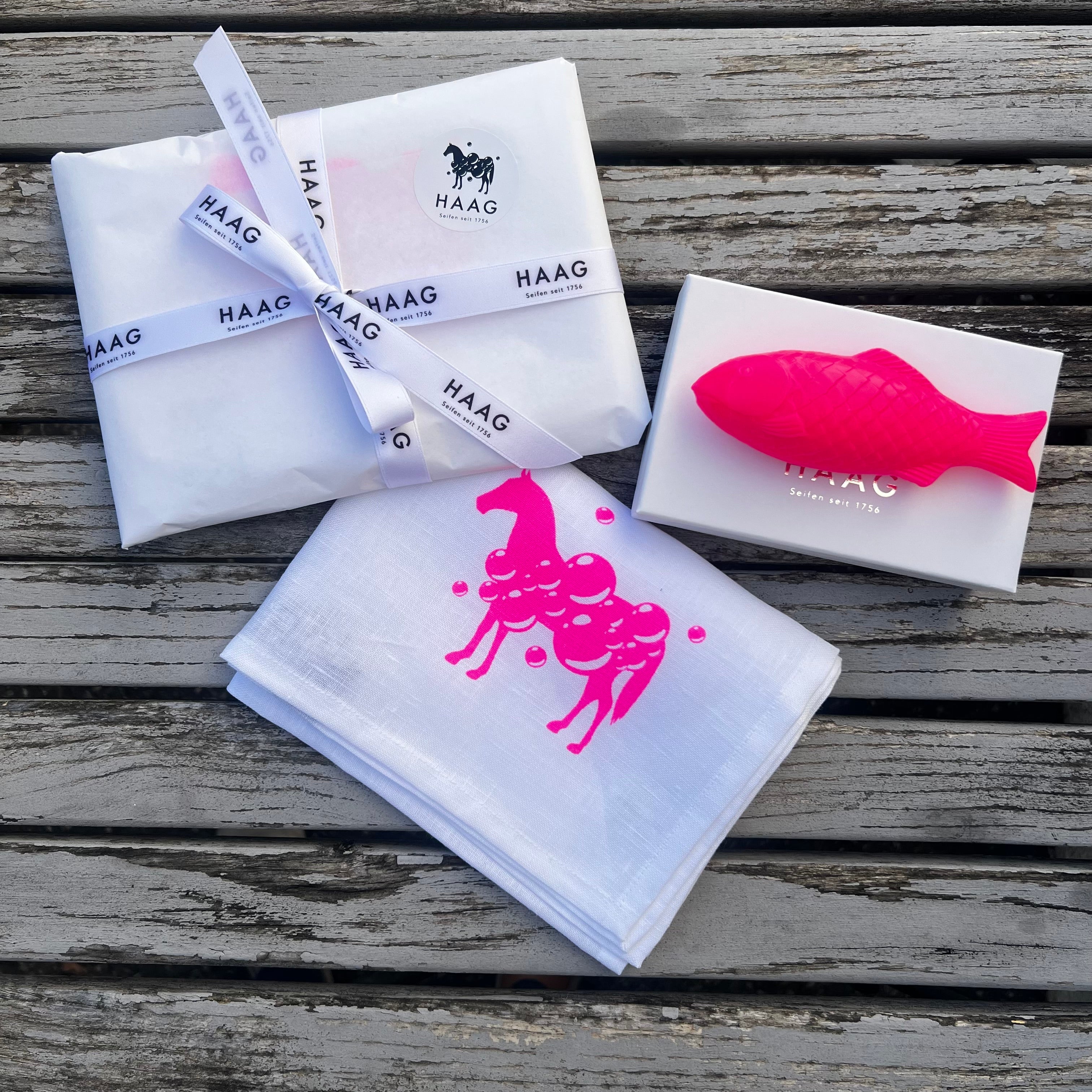 Fisch - pink - Tonka, Pfeffer, Lemongras mit Leinenhandtuch